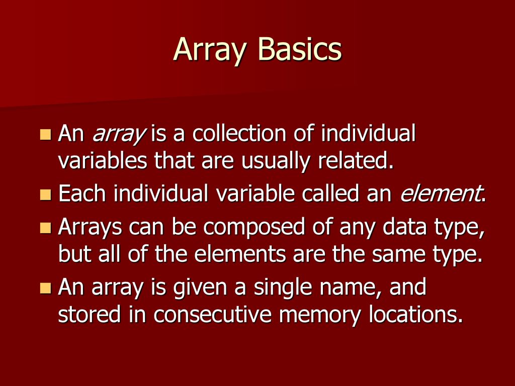 Arrays. - ppt download
