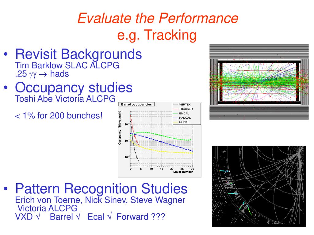 Evaluate the Performance e.g. Tracking