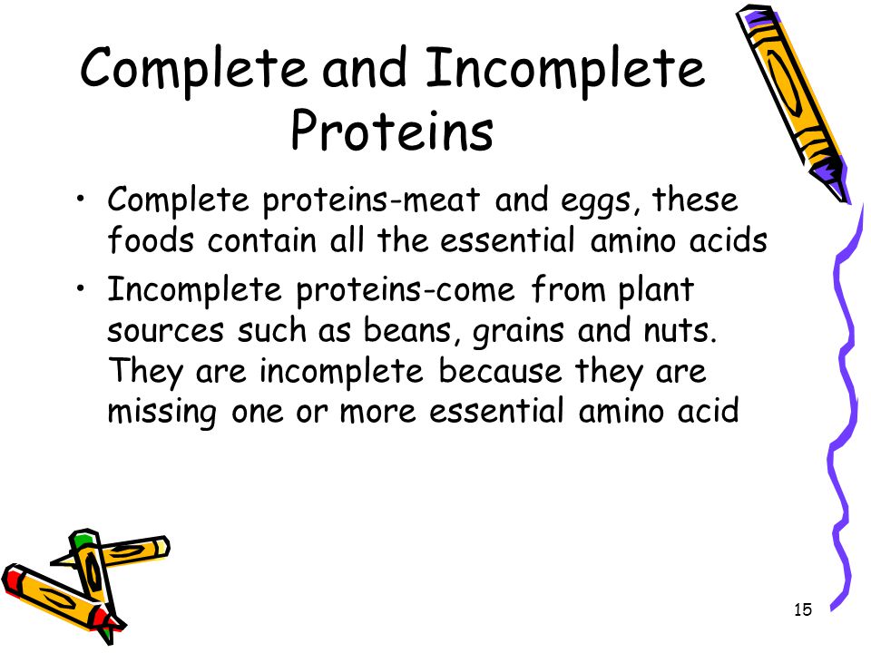 Complete and Incomplete Proteins