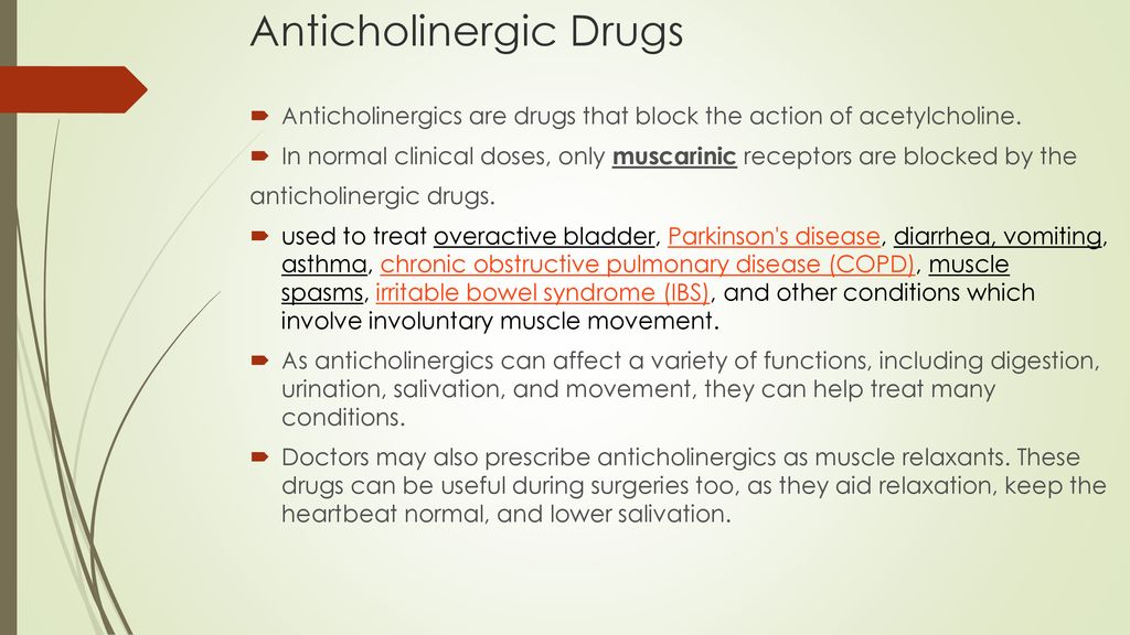 Muscle Relaxants & Anticholinergic & Cholinesterase inhibitors - ppt ...