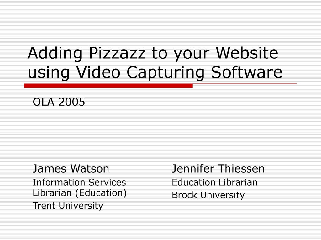 Adding Pizzazz to your Website using Video Capturing Software