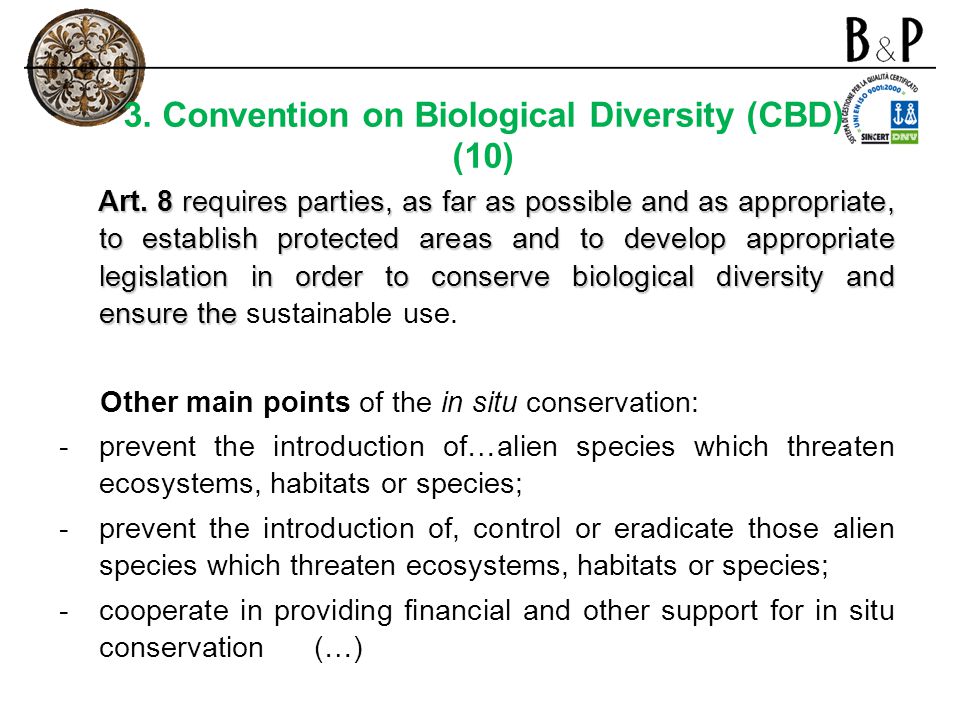 3. Convention on Biological Diversity (CBD)