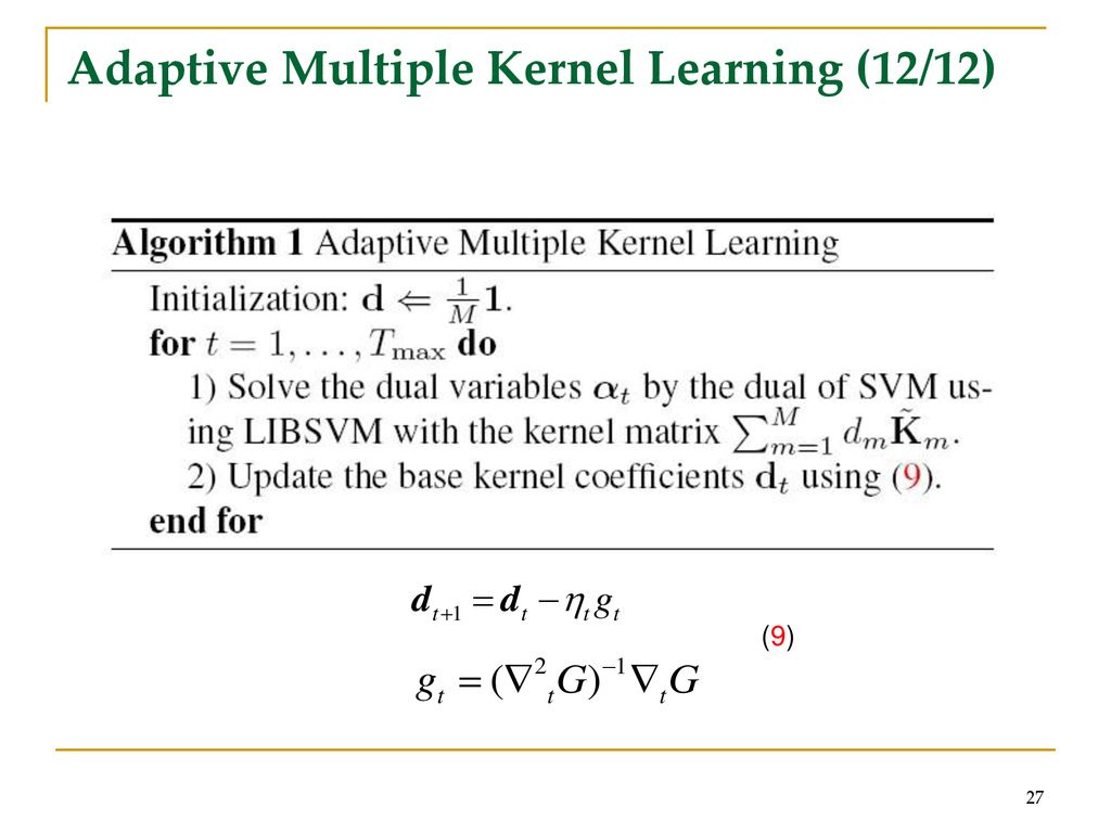 Adaptive Multiple Kernel Learning (12/12)