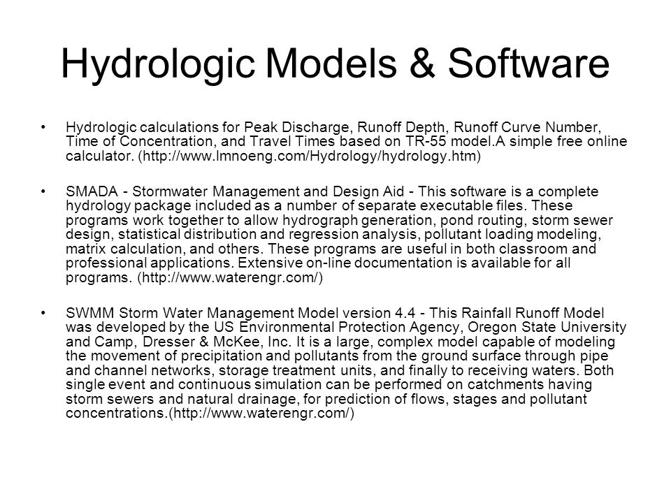 smada hydrology software