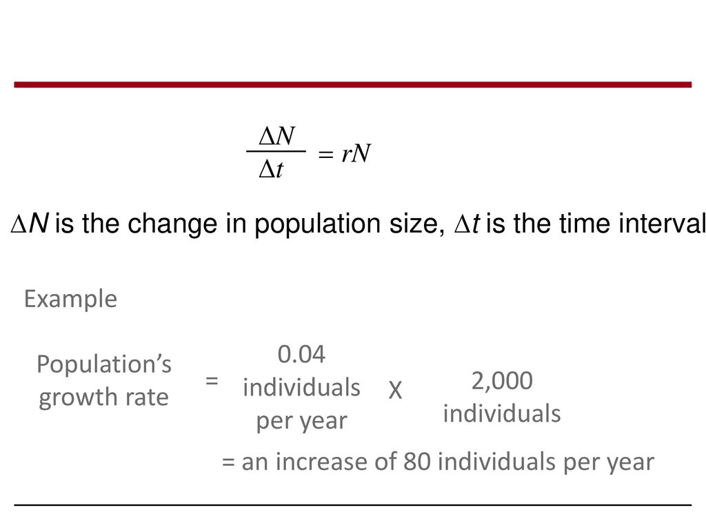 N is the change in population size, t is the time interval.