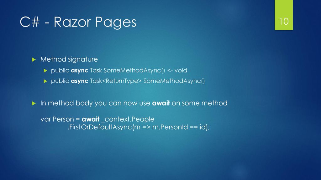 C# - Razor Pages Method signature