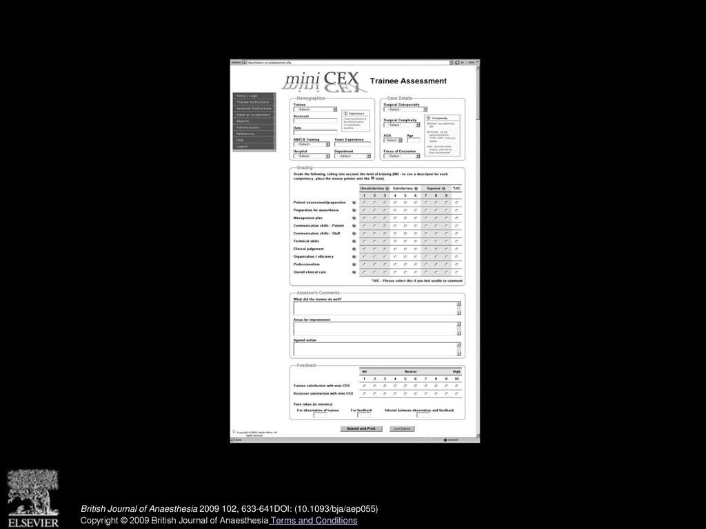 Mini-clinical Evaluation Exercise In Anaesthesia Training - Ppt Download