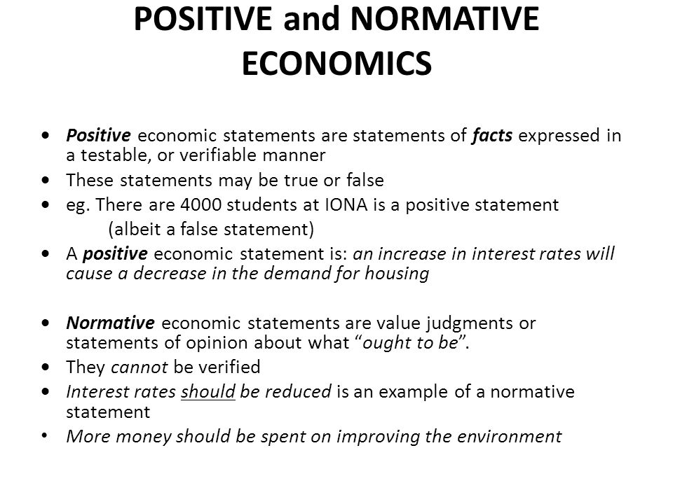 positive microeconomic statement