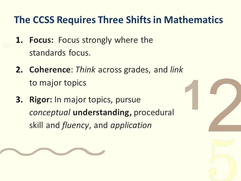 The CCSS Requires Three Shifts in Mathematics