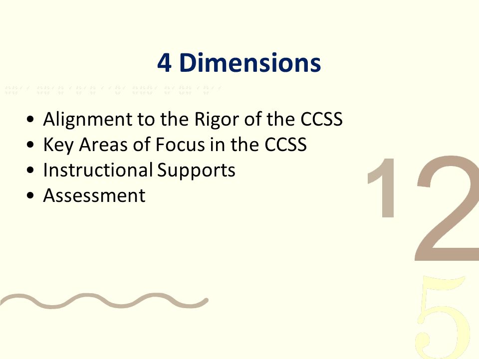 4 Dimensions Alignment to the Rigor of the CCSS