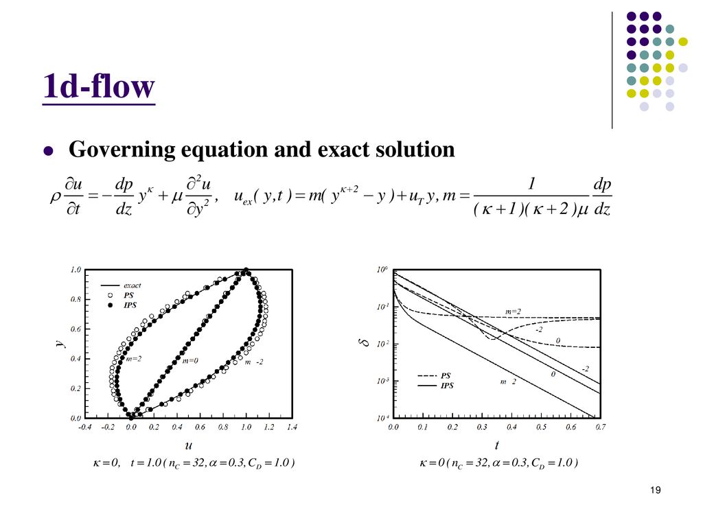 1d-flow Governing equation and exact solution