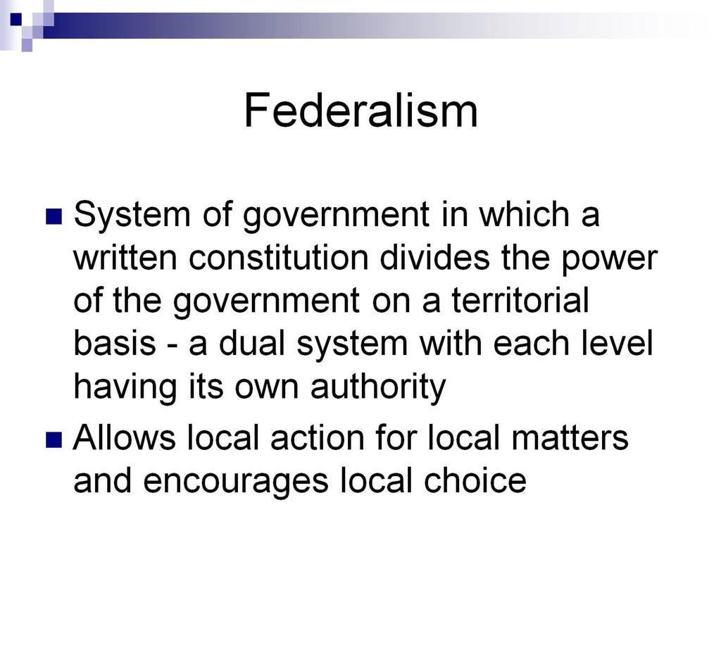 Federalism. - ppt download