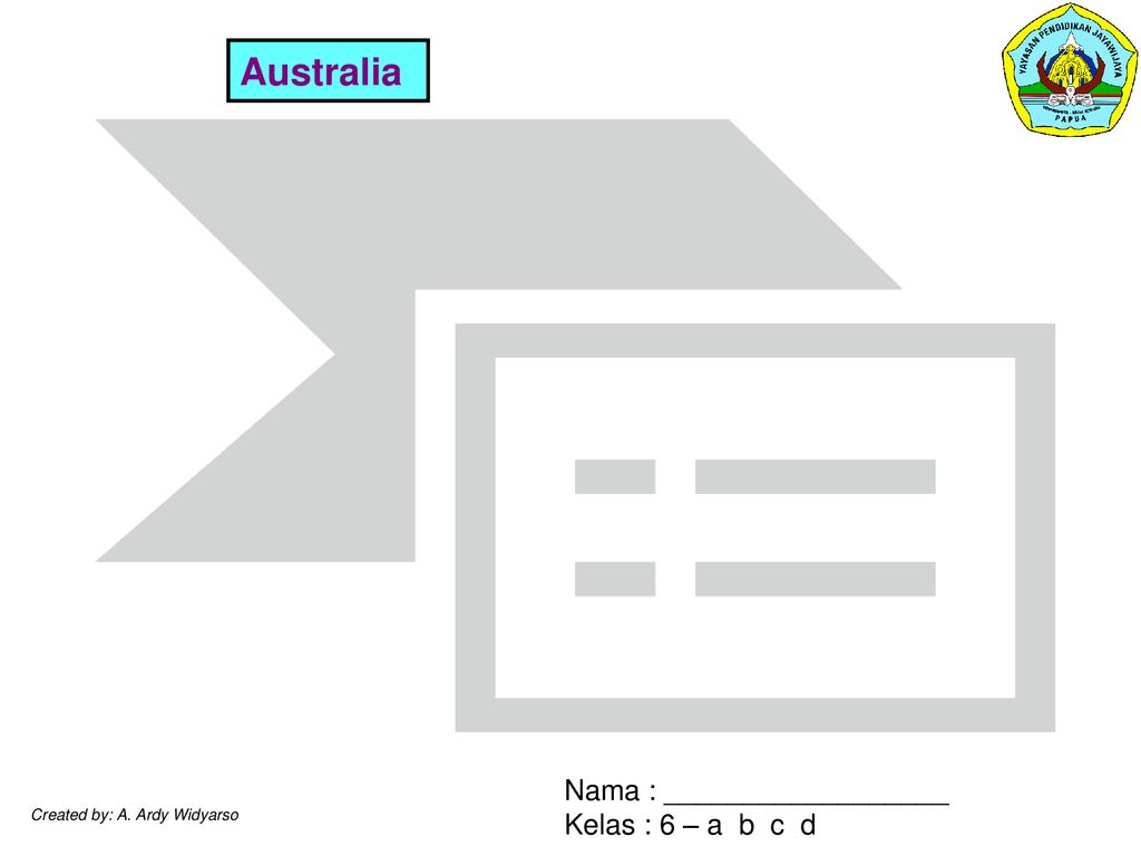 Australia Nama : __________________ Kelas : 6 – a b c d