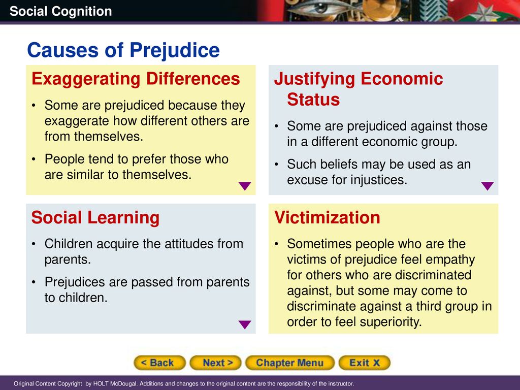 Causes of Prejudice Exaggerating Differences
