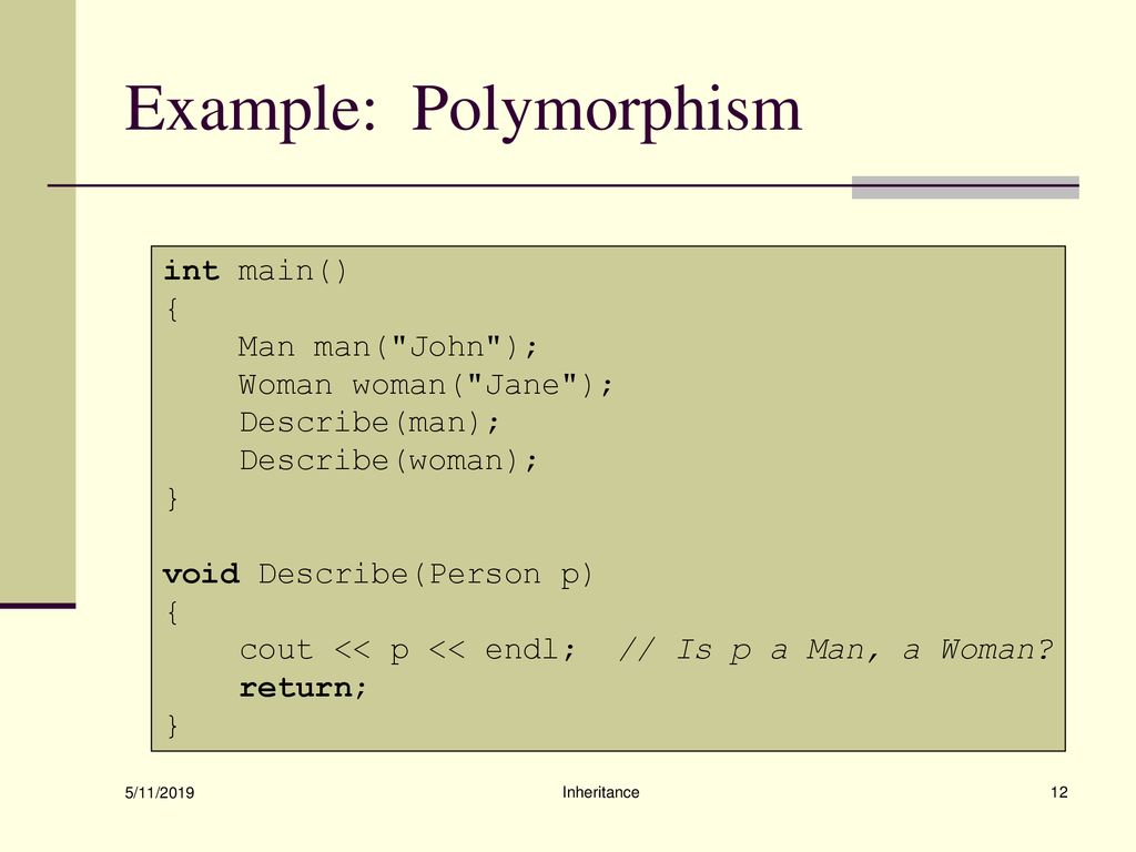 Inheritance: Polymorphism and Virtual Functions - ppt download