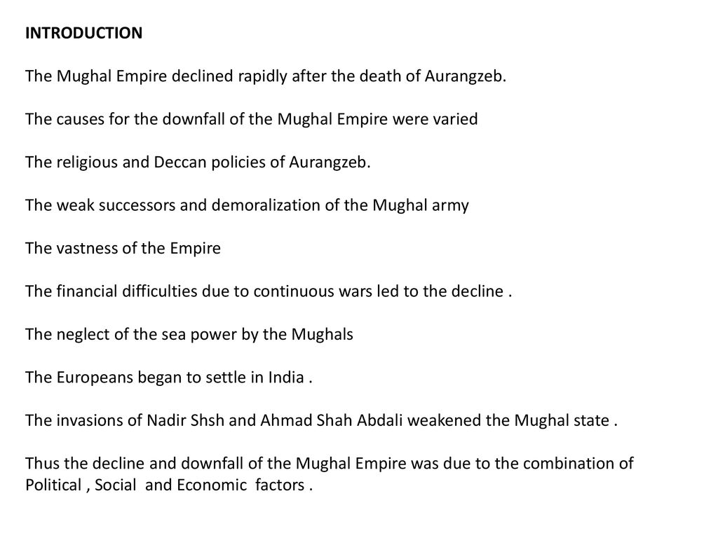decline of mughal empire in india