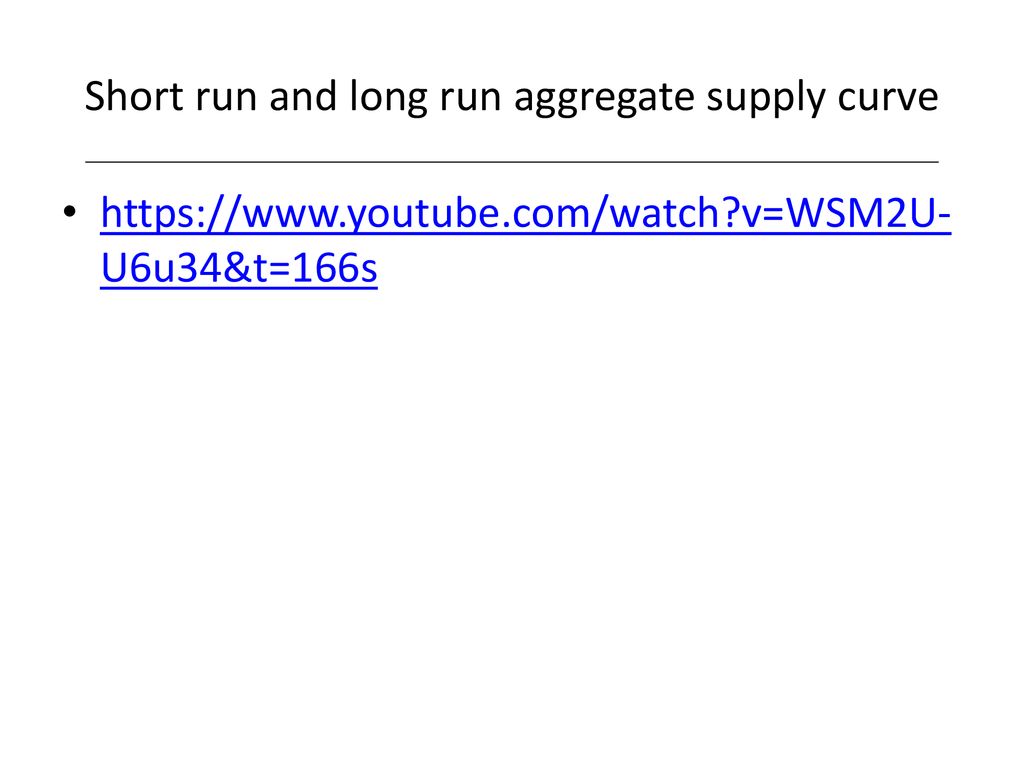 Short run and long run aggregate supply curve