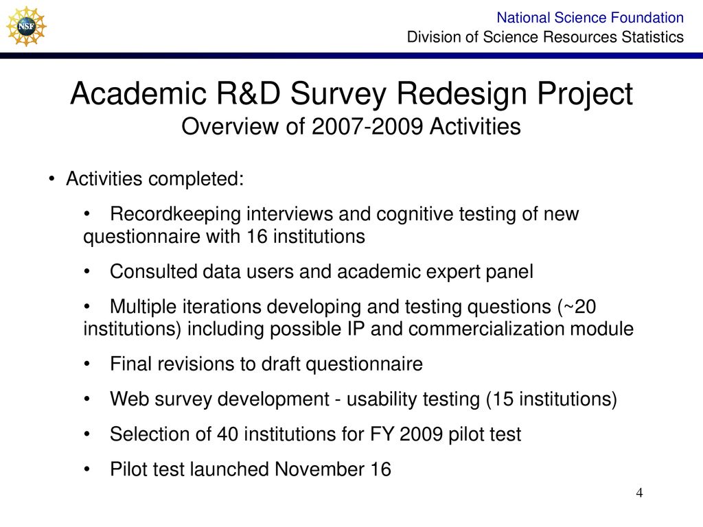 Academic R&D Survey Redesign Project