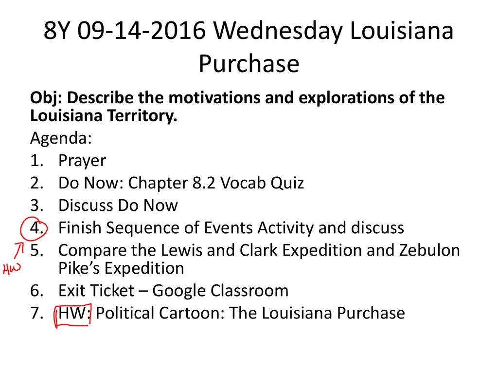 8Y Wednesday Louisiana Purchase