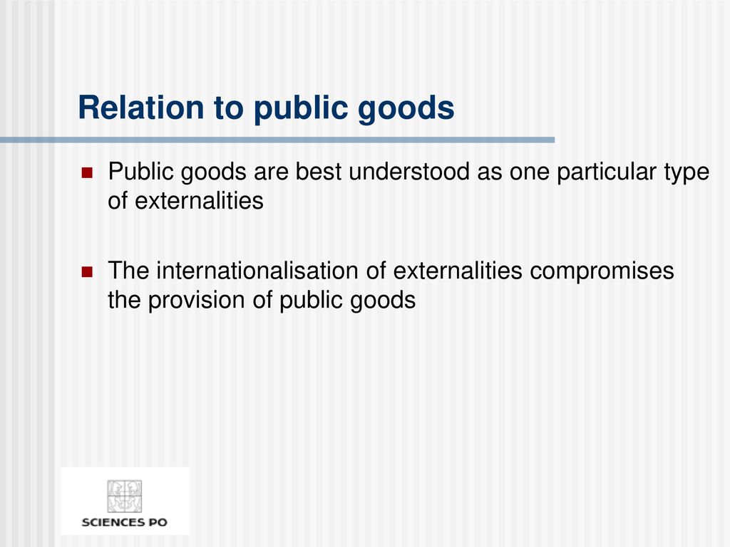 Relation to public goods