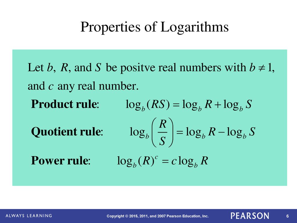 Properties of Logarithmic Functions - ppt download