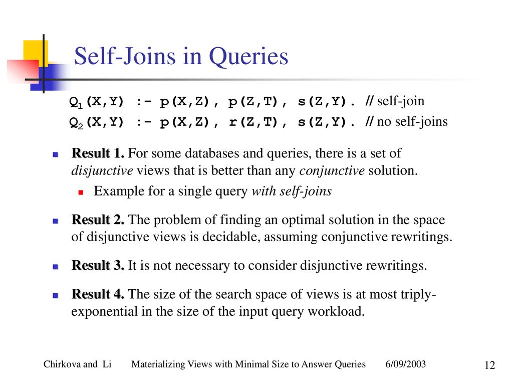 Materializing Views With Minimal Size To Answer Queries Ppt Download