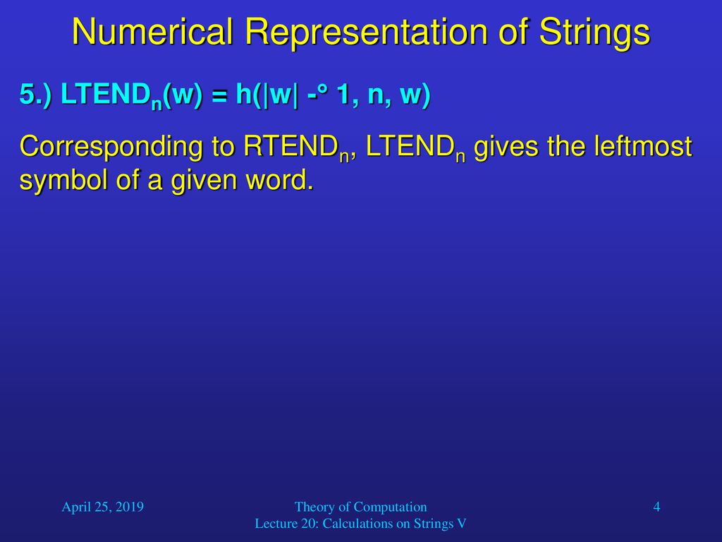 Numerical Representation of Strings - ppt download