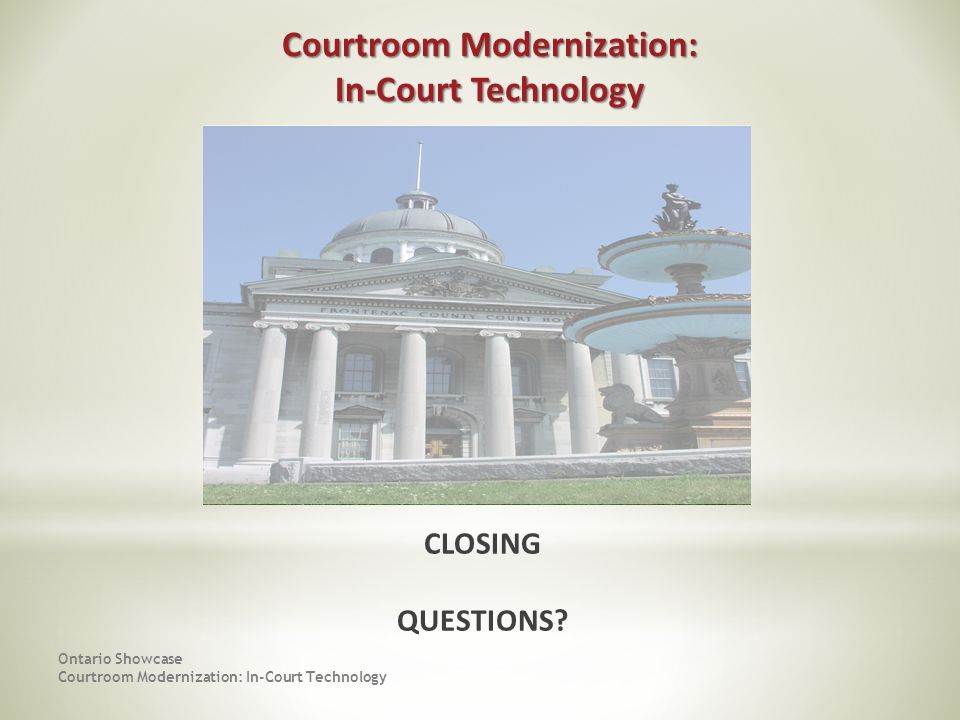 Courtroom Modernization: In-Court Technology