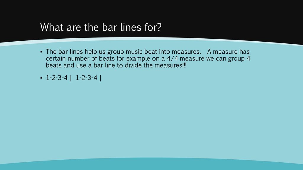 What are the bar lines for