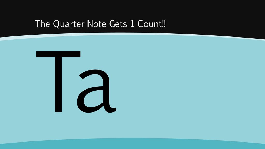 The Quarter Note Gets 1 Count!!