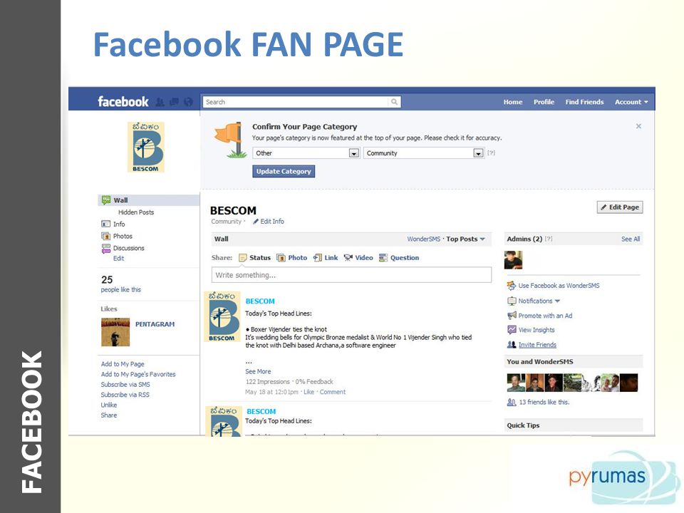 Facebook FAN PAGE FACEBOOK