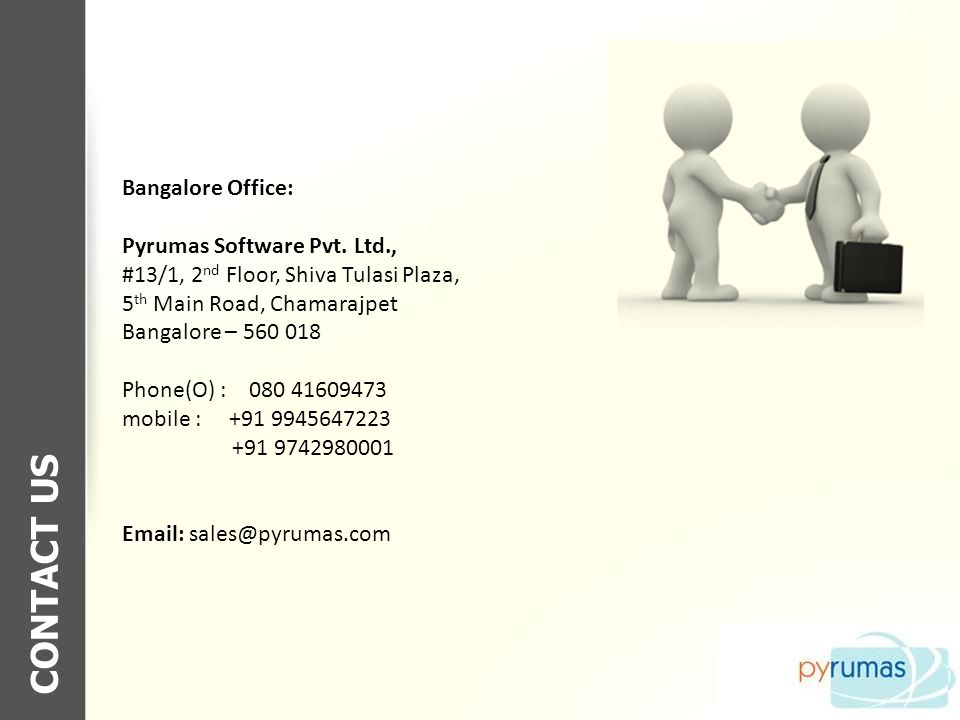 CONTACT US Bangalore Office: