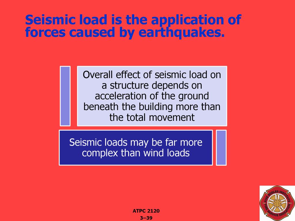 Seismic load is the application of forces caused by earthquakes.