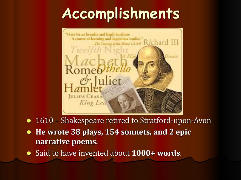 william shakespeare accomplishments