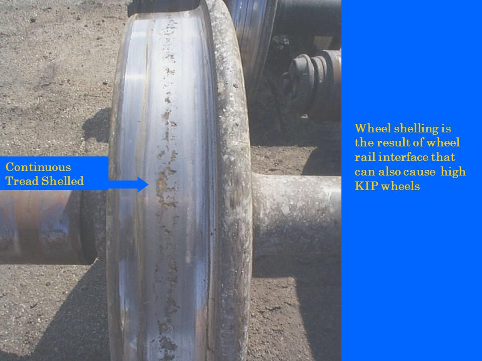 Wheel shelling is the result of wheel rail interface that can also cause high KIP wheels