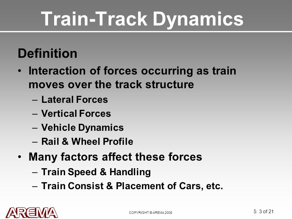 Train-Track Dynamics Definition