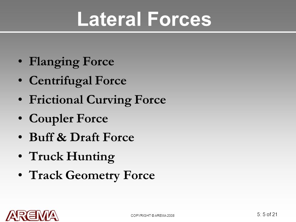 Lateral Forces Flanging Force Centrifugal Force
