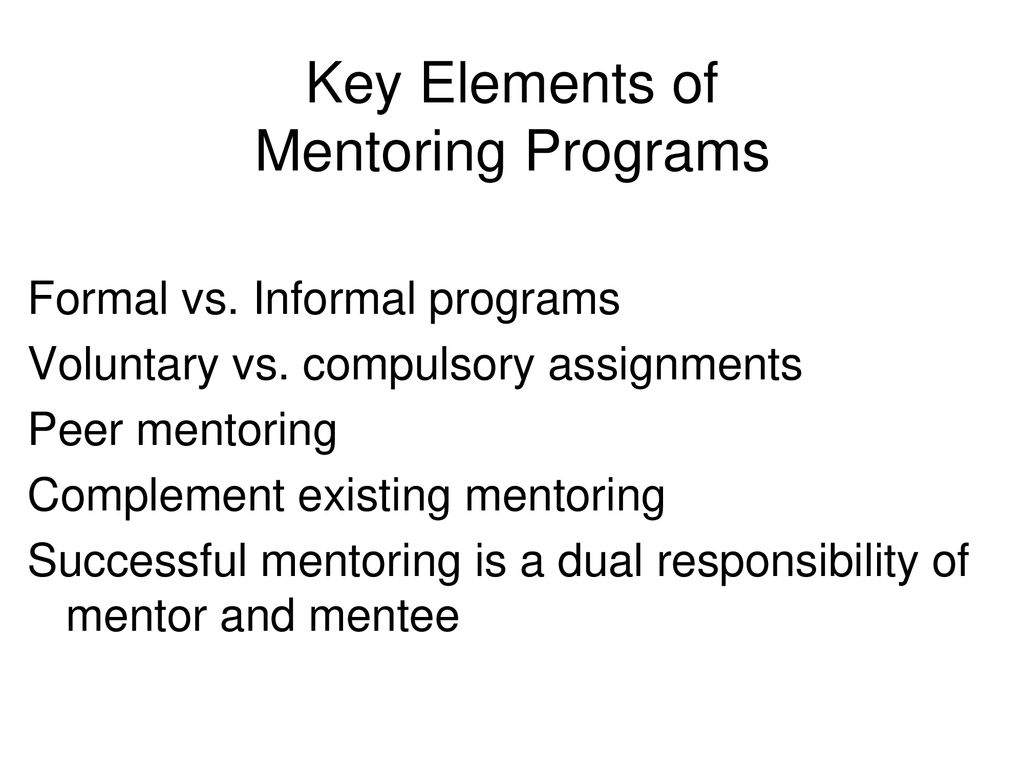Key Elements of Mentoring Programs