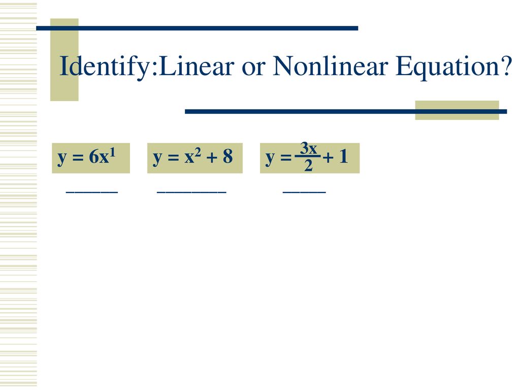 Linear and Nonlinear Functions - ppt download Throughout Linear And Nonlinear Functions Worksheet