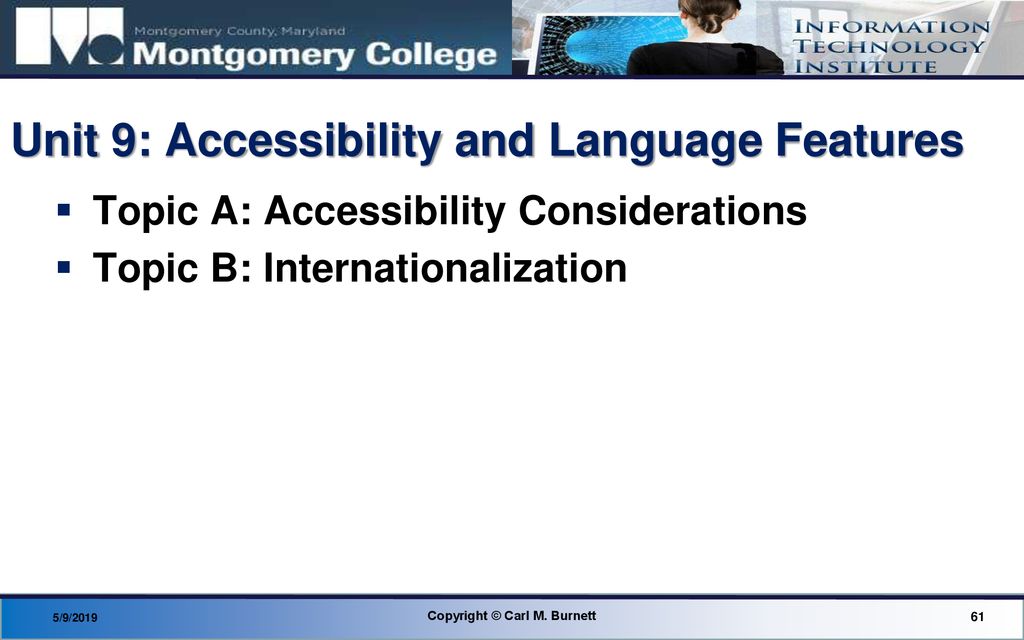 Unit 9: Accessibility and Language Features