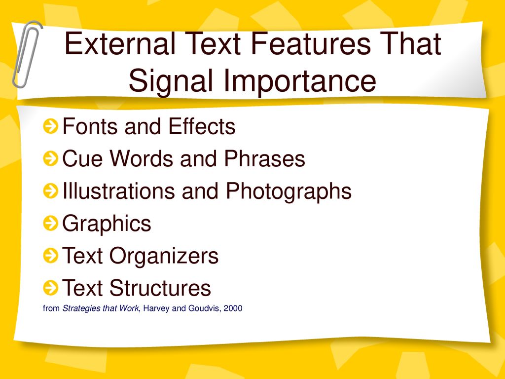 External Text Features That Signal Importance