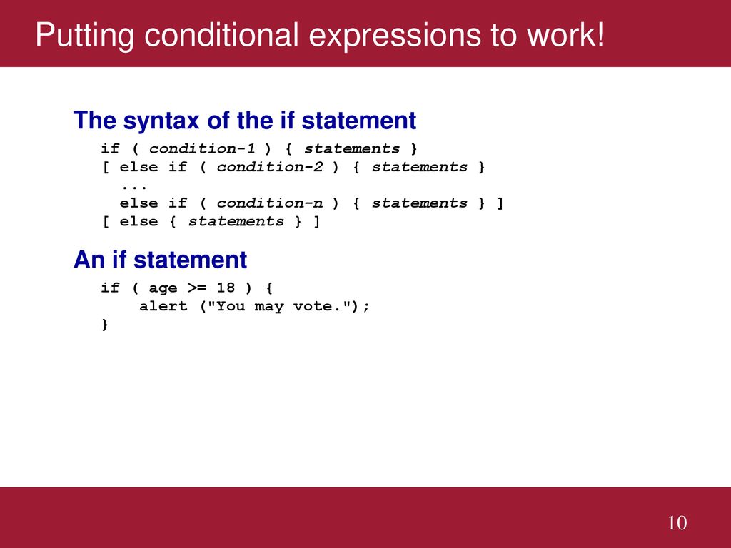 Programming Control Structures with JavaScript - ppt download