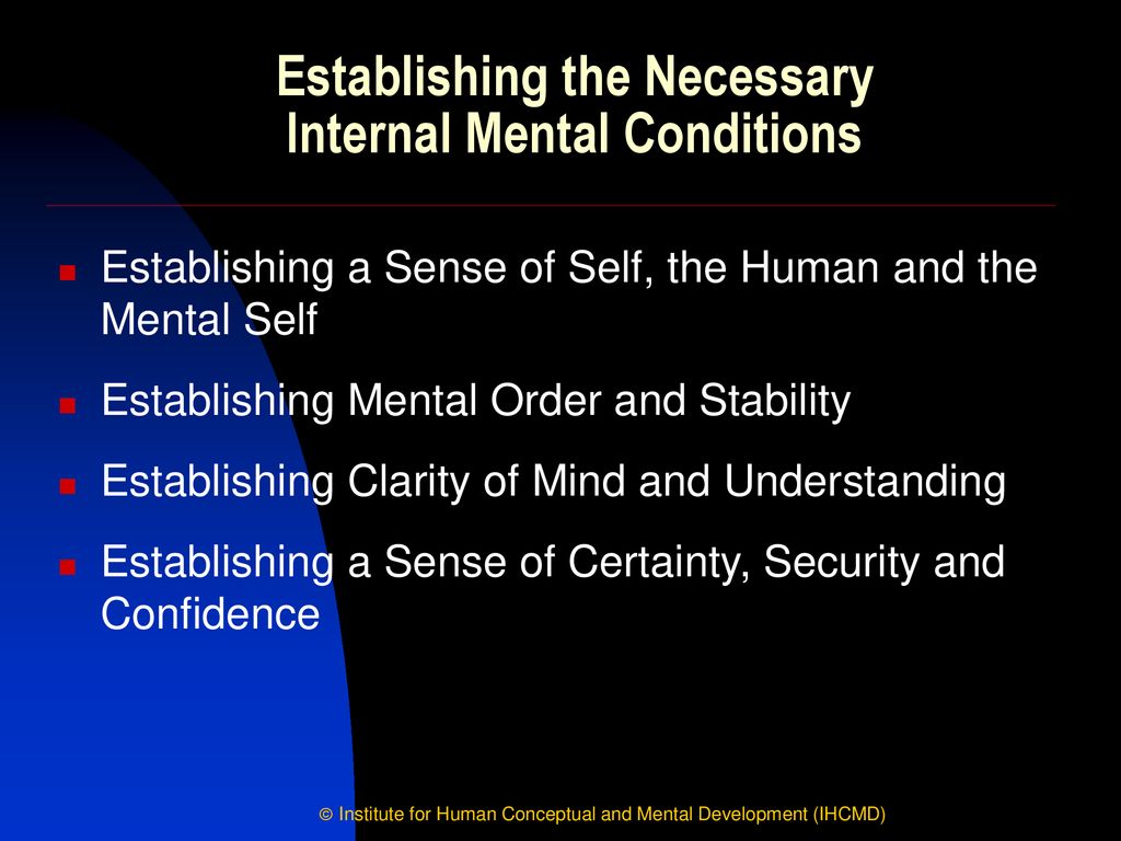 Establishing the Necessary Internal Mental Conditions
