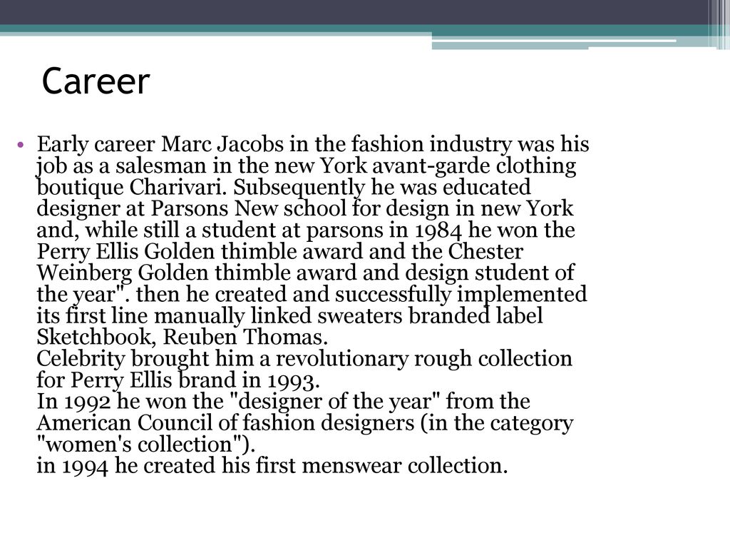 Marc Jacobs Careers and Employment