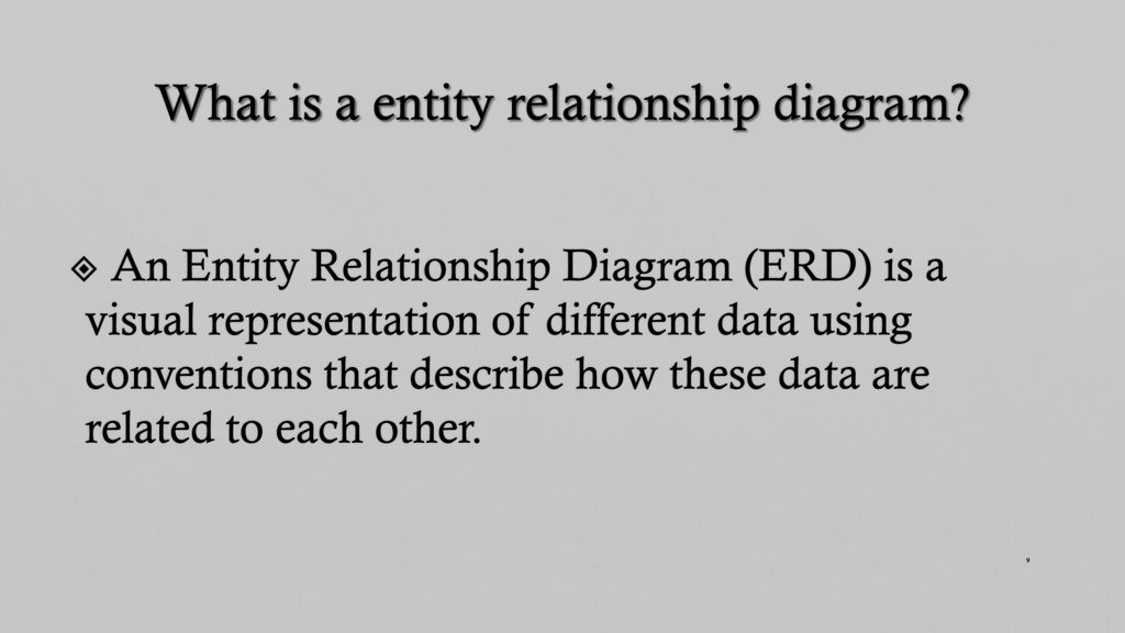 What is a entity relationship diagram