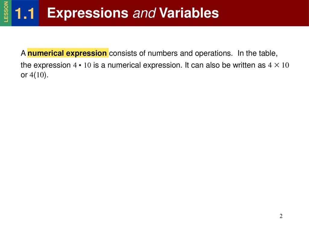 1 1 expressions and variables ppt download