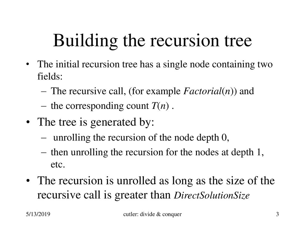 Solving recurrence equations - ppt download