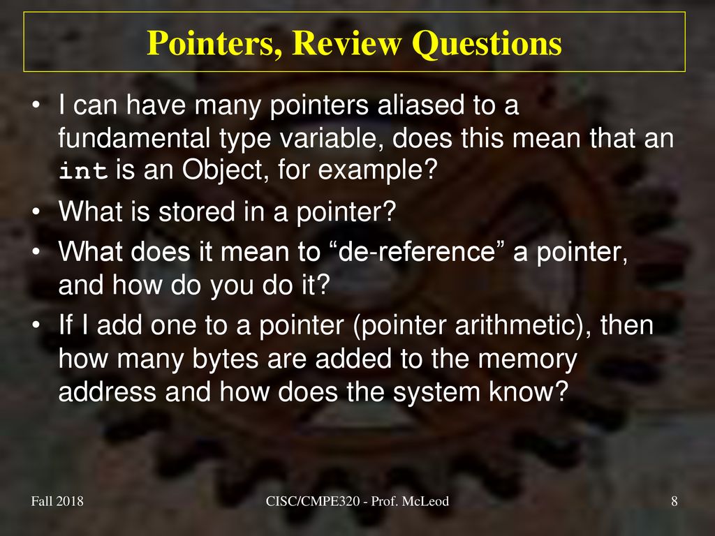 Pointers, Review Questions