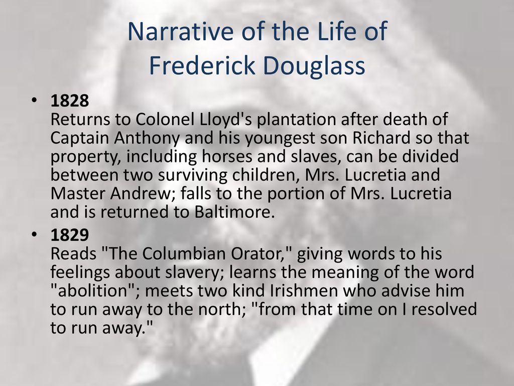 Narrative of the Life of Frederick Douglass - ppt download