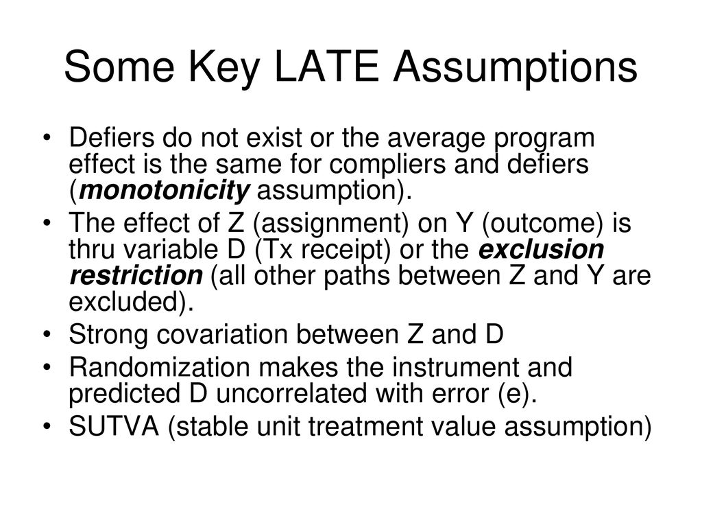 Some Key LATE Assumptions